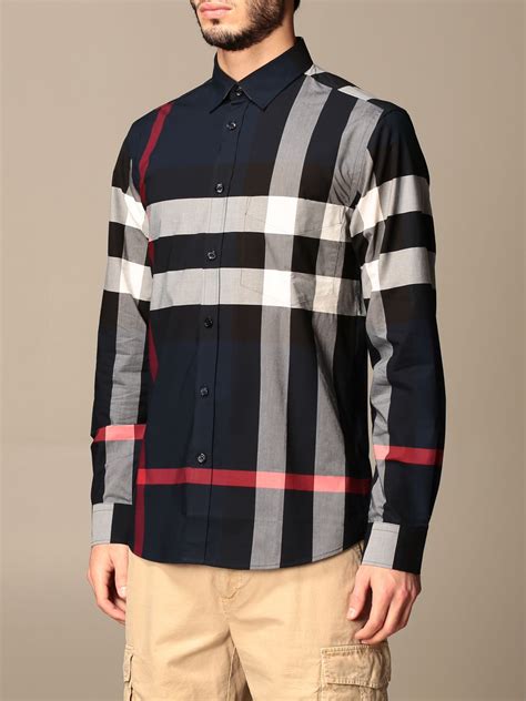 camisa burberry azul